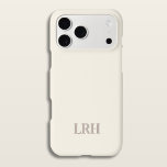 Ivory Classic Minimalist Initial Monogram  iPhone 15 Case<br><div class="desc">You know sophistication and style and simplicity is often the exact thing you need. Designed for the discerning taste of the modern minimalist, this accessory is a fusion of timeless elegance and contemporary functionality. The neutral colour palette complements any ensemble, effortlessly accompanying your look from day to night. Let us...</div>