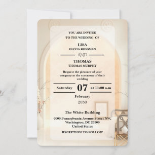 Ivory Cloud Dancer Luxe Wedding Invite