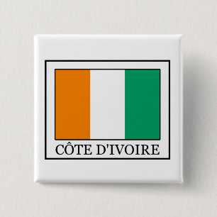 Ivory Coast 2 Inch Square Button