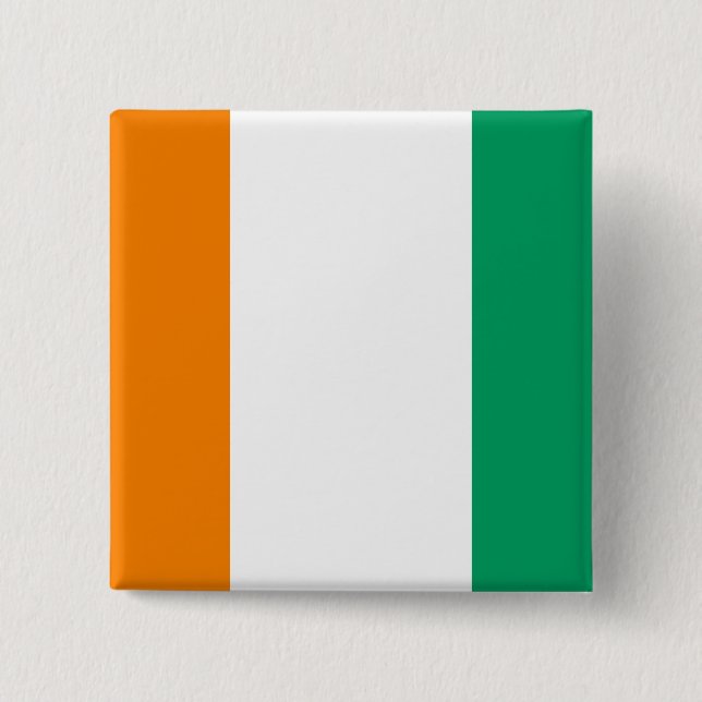 Ivory Coast 2 Inch Square Button (Front)