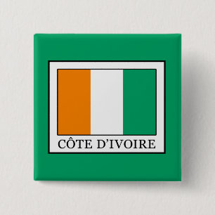 Ivory Coast 2 Inch Square Button