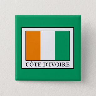Ivory Coast 2 Inch Square Button