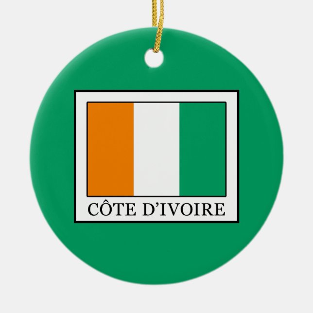 Ivory Coast Ceramic Ornament (Front)