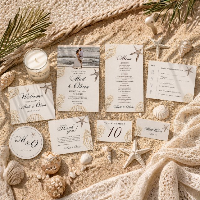 Ivory Coast Coastal Wedding Invitation Editable (Creator Uploaded)