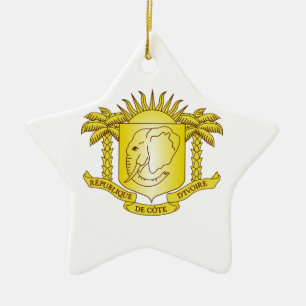 Ivory Coast Coat of Arms Ceramic Ornament