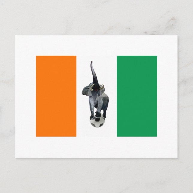 Ivory Coast Cote D'Ivore Soccer Flag Postcard (Front)