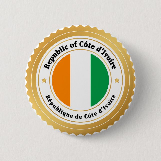 Ivory Coast Flag 2 Inch Round Button (Front)