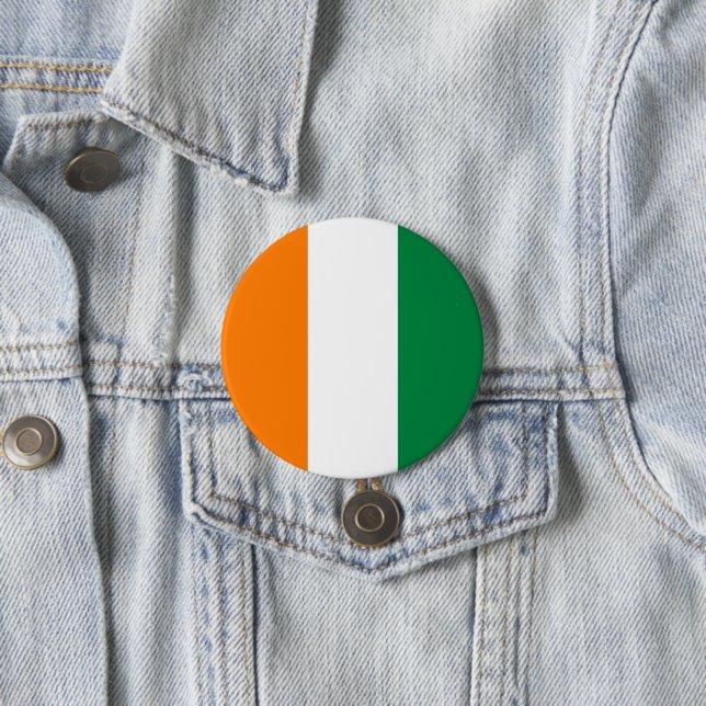 Ivory Coast flag 3 Inch Round Button (In Situ)