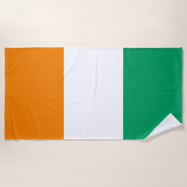 Ivory Coast Flag Beach Towel (Front)