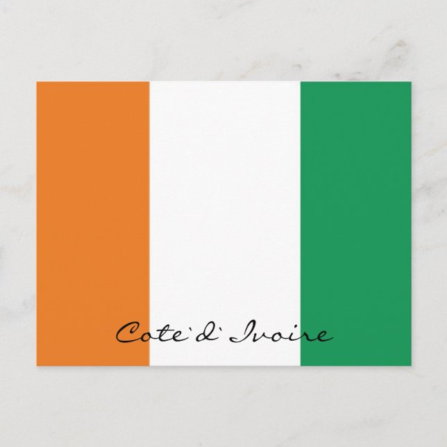 Ivory Coast flag colours postcard (Front)