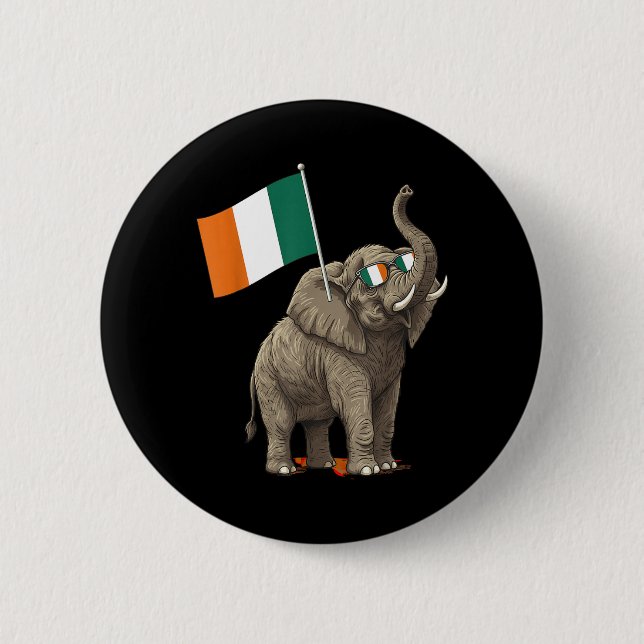 Ivory Coast Flag Elephant Cote Divoire Ivorian 2 Inch Round Button (Front)