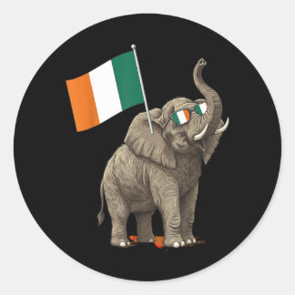 Ivory Coast Flag Elephant Cote Divoire Ivorian Classic Round Sticker