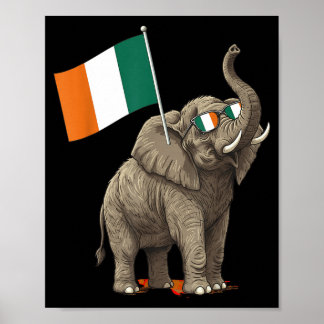 Ivory Coast Flag Elephant Cote Divoire Ivorian Poster