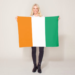 Ivory Coast Flag Fleece Blanket