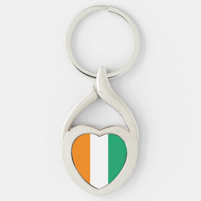 Ivory Coast Flag Keychain (Front)