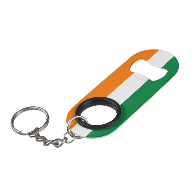 Ivory Coast flag Keychain Bottle Opener (Front Angled)