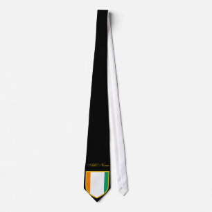 Ivory Coast Flag Personalized Add your name Tie