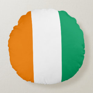 Ivory Coast Flag Round Pillow