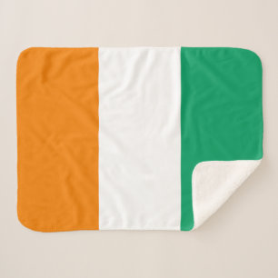 Ivory Coast Flag Sherpa Blanket