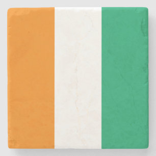 Ivory Coast Flag Stone Coaster