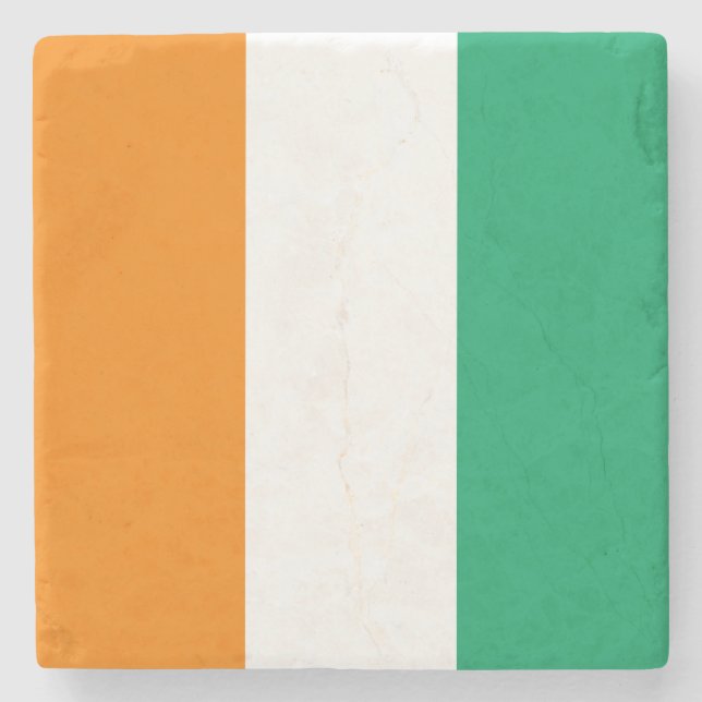 Ivory Coast Flag Stone Coaster (Front)