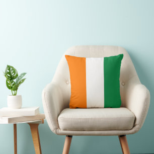 Ivory Coast flag Throw Pillow