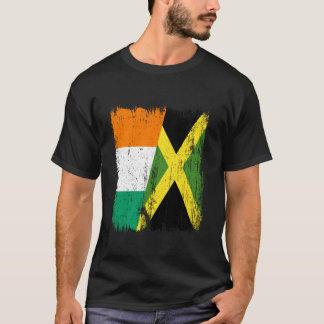 Ivory Coast Jamaica Half Flag Ivorian Jamaican Her T-Shirt