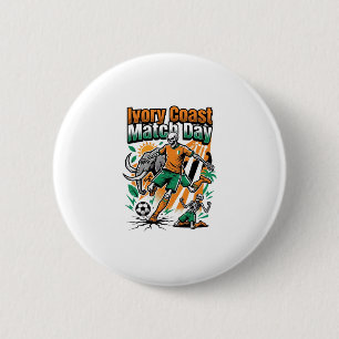 Ivory Coast Match Day Skeleton Striker Nations Cou 2 Inch Round Button