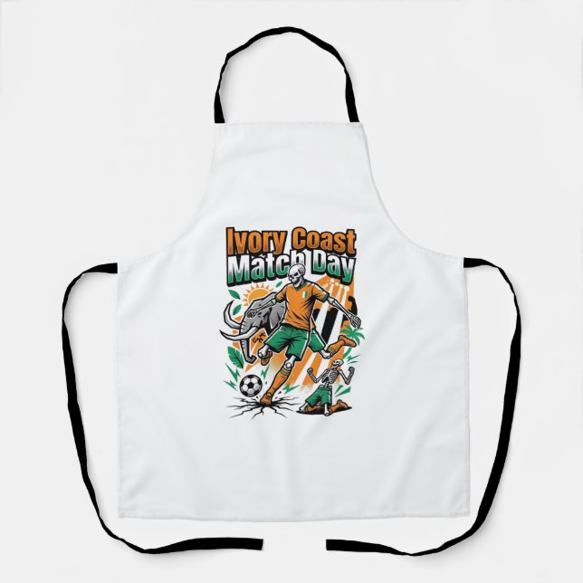Ivory Coast Match Day Skeleton Striker Nations Cou Apron (Front)