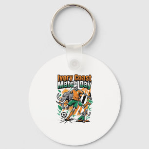 Ivory Coast Match Day Skeleton Striker Nations Cou Keychain