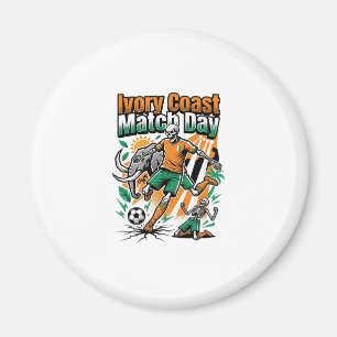 Ivory Coast Match Day Skeleton Striker Nations Cou Magnet