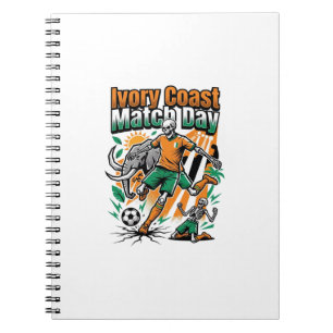 Ivory Coast Match Day Skeleton Striker Nations Cou Notebook