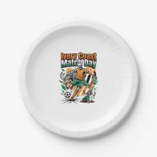 Ivory Coast Match Day Skeleton Striker Nations Cou Paper Plate