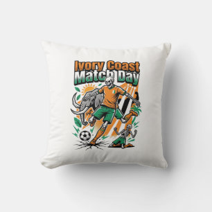 Ivory Coast Match Day Skeleton Striker Nations Cou Throw Pillow