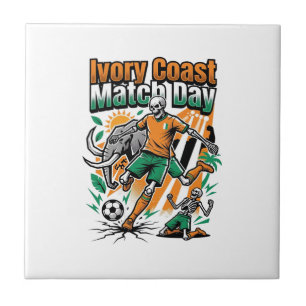 Ivory Coast Match Day Skeleton Striker Nations Cou Tile