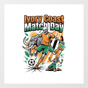Ivory Coast Match Day Skeleton Striker Nations Cou Window Cling