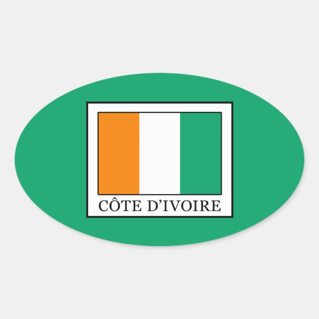 Ivory Coast Oval Sticker (Front)