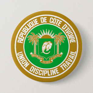 Ivory Coast Round Emblem 3 Inch Round Button