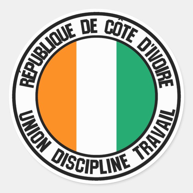 Ivory Coast Round Emblem Classic Round Sticker (Front)