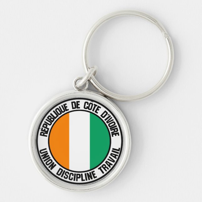 Ivory Coast Round Emblem Keychain (Front)