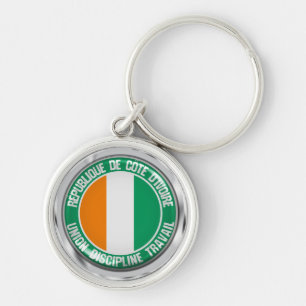 Ivory Coast Round Emblem Keychain