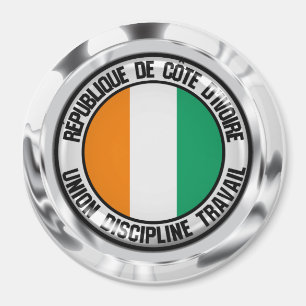 Ivory Coast Round Emblem Magnet