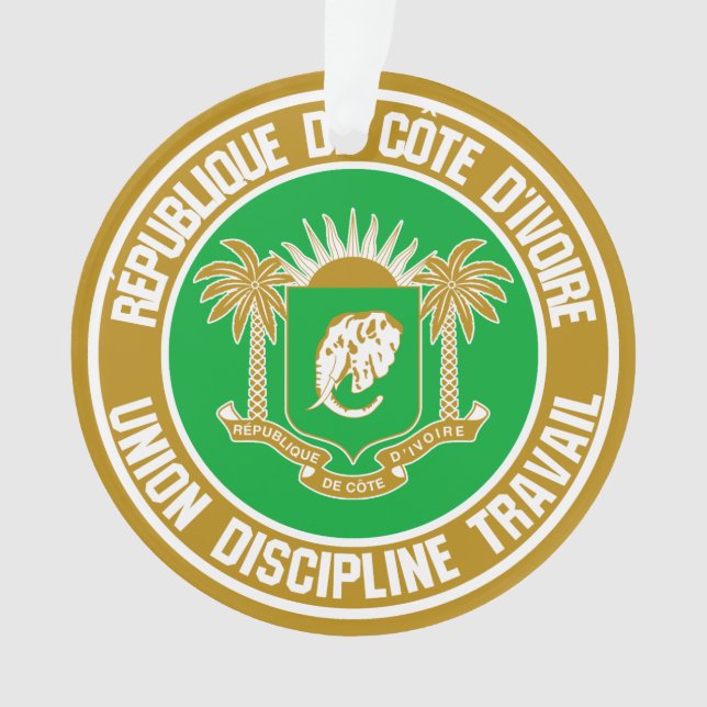 Ivory Coast Round Emblem Ornament (Front)