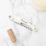 Ivory Color Personalized Wedding Bridesmaid Corkscrew<br><div class="desc">Trendy,  ivory color wine corkscrew opener for your wedding bridesmaid along with her name on back and printed in black,  stylized script. Personalize corkscrew by editing and replacing name with your bridesmaid's name. Available in many,  popular bridal party color schemes.</div>
