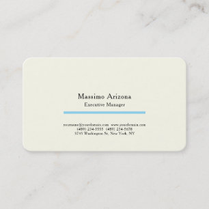 Ivory Color Plain Professional Modern Minimalist Business Card