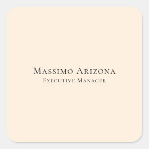 Ivory Color Plain Professional Modern Minimalist Square Sticker