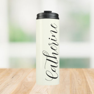 Ivory Color Stylized Name Wedding Bridesmaid Thermal Tumbler