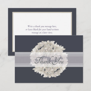 Ivory Colored Chic Orchid Wreath Modern Thank You Card