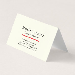 Ivory Colour Plain Modern Minimalist  Business Card