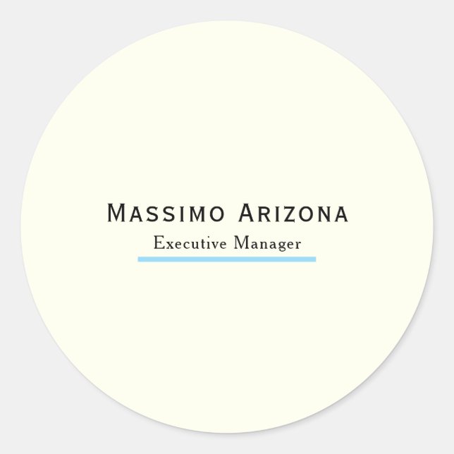 Ivory Colour Plain Modern Minimalist  Classic Round Sticker (Front)
